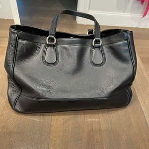 Cole Haan black leather work tote